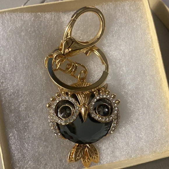 New Owl Rhinestone keychain keyring purse fob too - Picture 2 of 4